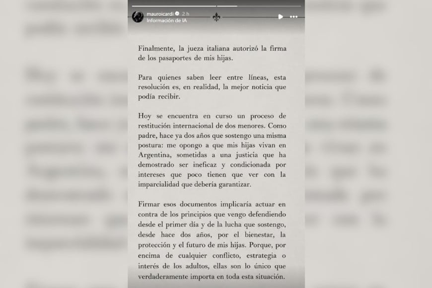 El descargo de Icardi.