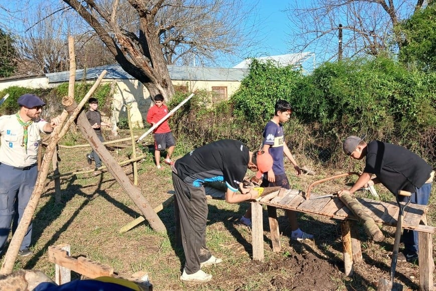 El grupo scout creció. Pero se mantiene unido. La foto es de hace dos años. Foto: Gentileza