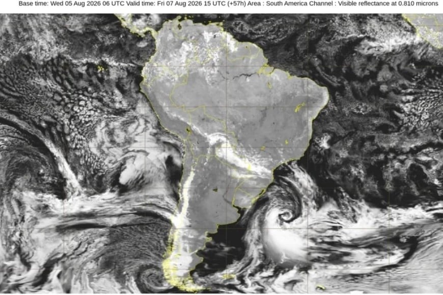 El ciclón extratropical se profundizará sobre la costa este de Uruguay.