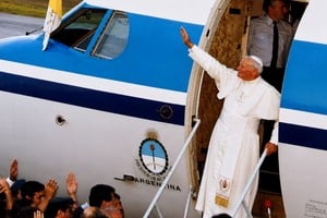 Juan Pablo II durante su histórica visita a la Argentina en 1987.