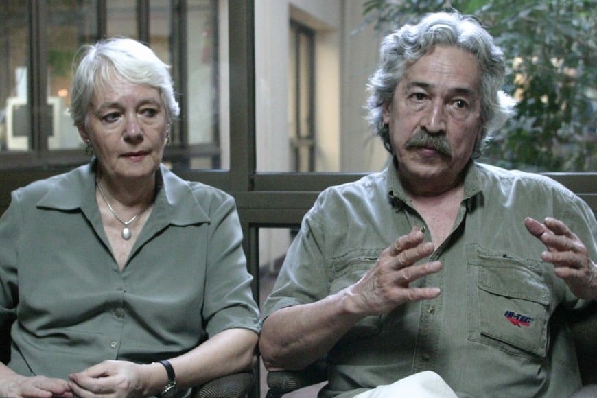 Devetach y Gustavo Roldán en las viejas oficinas de El Litoral en el año 2003. Foto: Archivo El Litoral