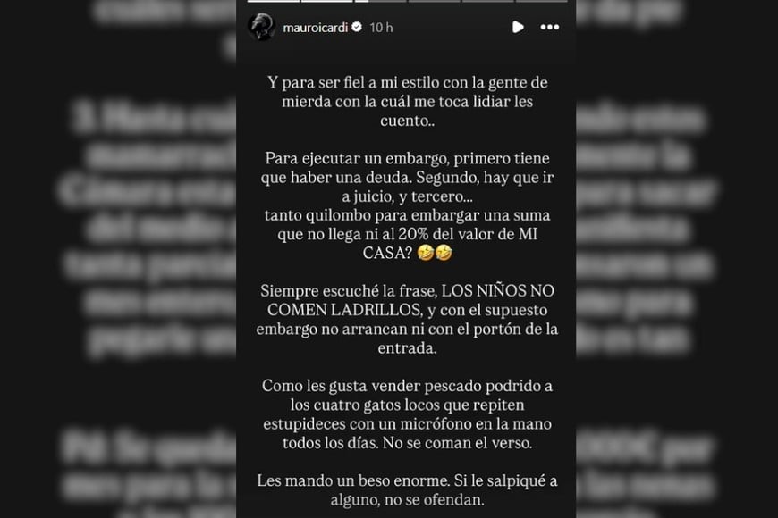 El extenso descargo del jugador.