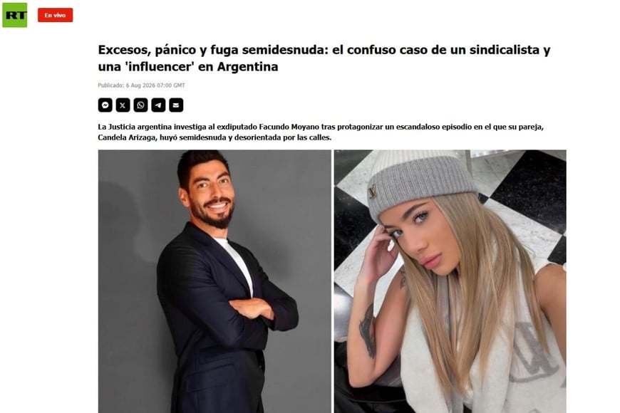 La cadena rusa de noticias digital Actualidad RT se hizo eco de lo sucedido.