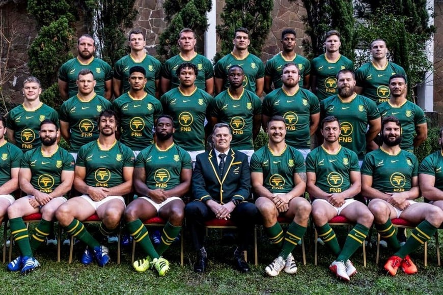 Los 23 elegidos por Rassie Erasmus que este sábado afrontarán el partido ante Los Pumas. Foto: Prensa Springboks.