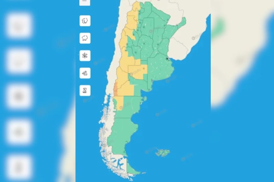El mapa de alertas para este viernes.