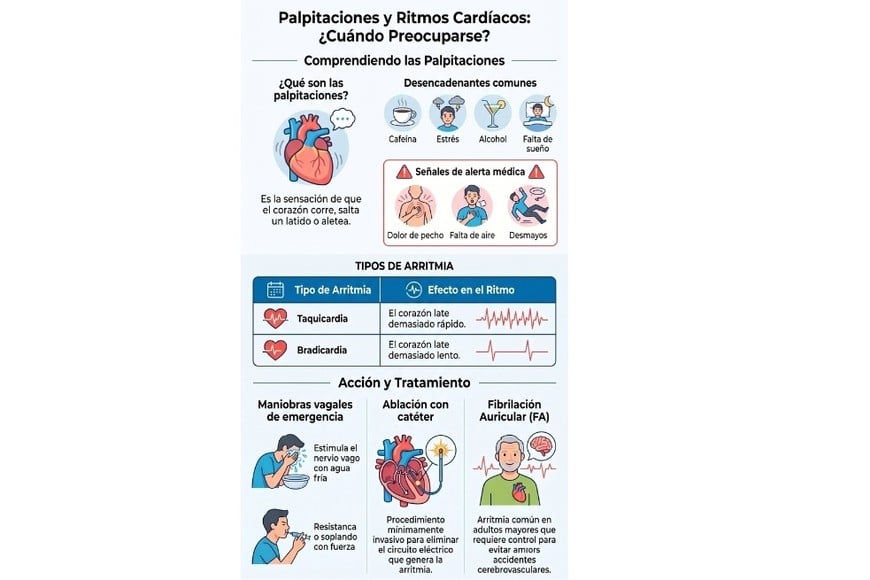 Palpitaciones: por qué aparecen y qué situaciones pueden desencadenarlas