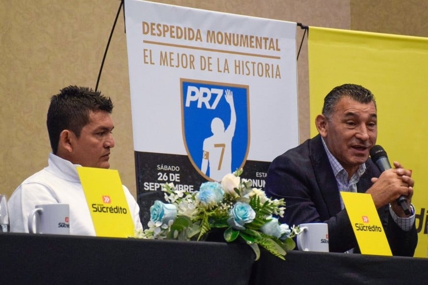 Luis Miguel Rodríguez en su conferencia de prensa decana. Crédito: Atlético Tucumán