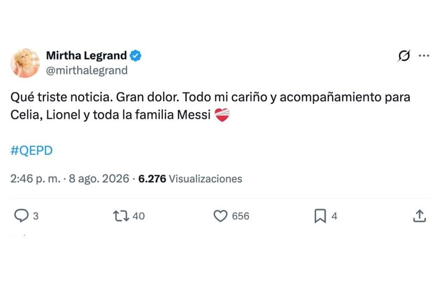 El mensaje de Mirtha Legrand para Messi.