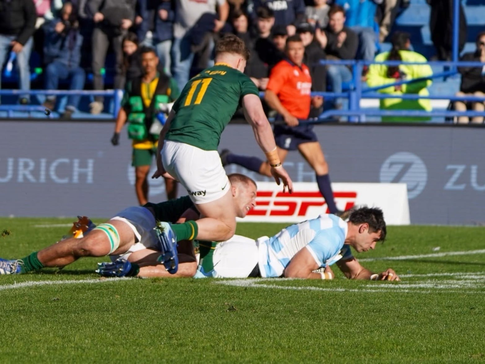 El partido entre Los Pumas vs. Sudáfrica en el estadio José Amalfitani de Vélez.