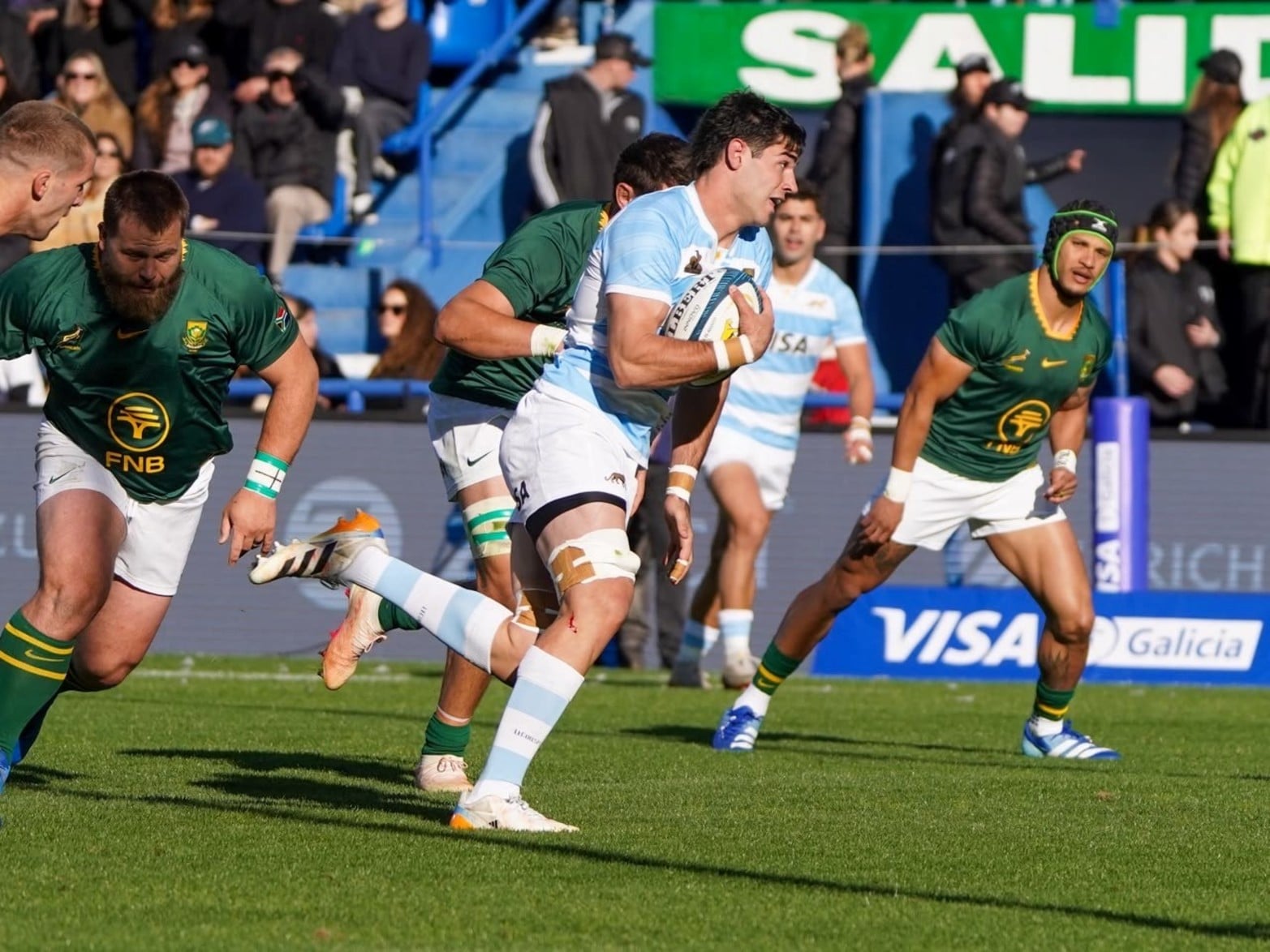 El partido entre Los Pumas vs. Sudáfrica en el estadio José Amalfitani de Vélez.