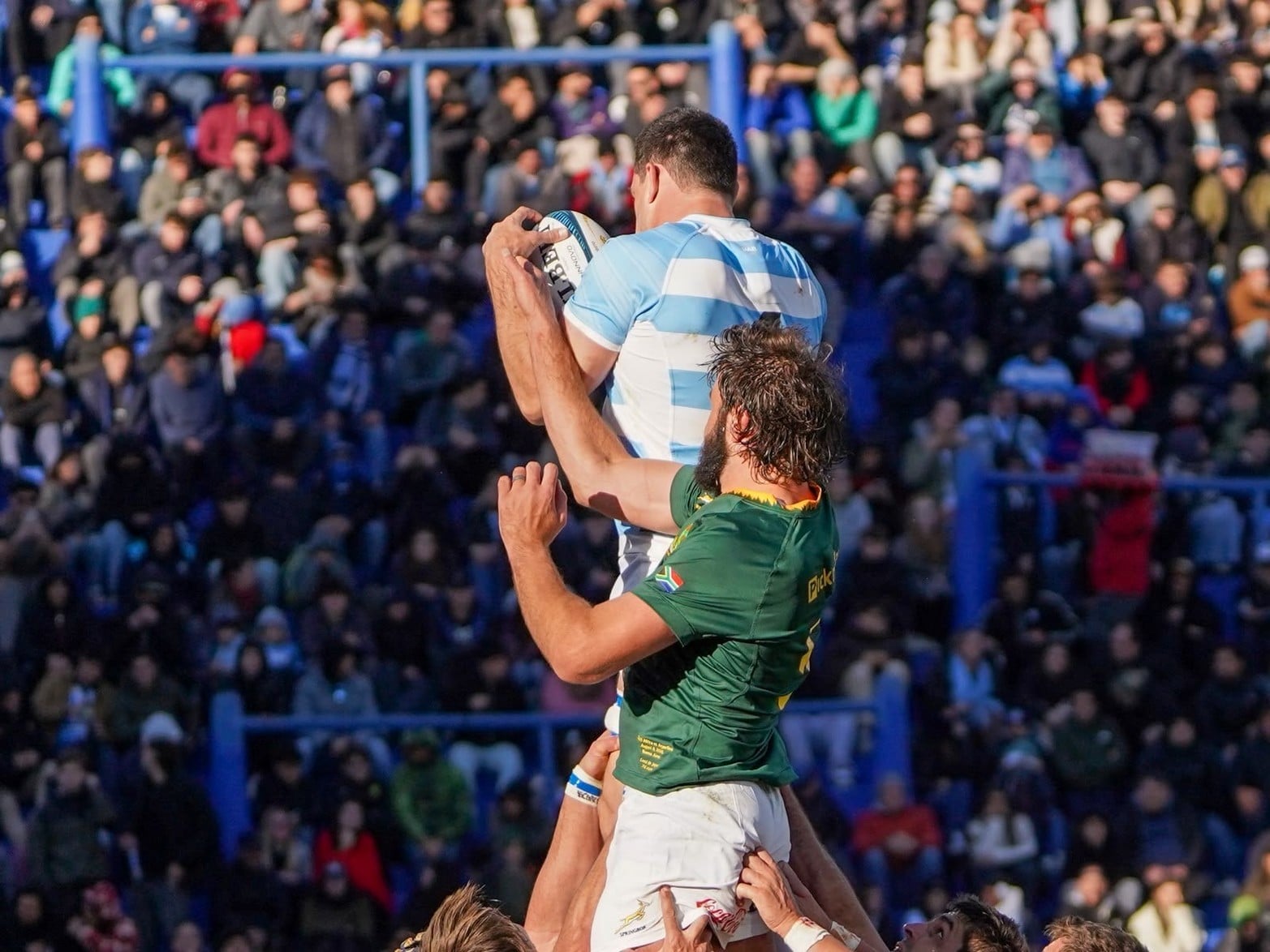El partido entre Los Pumas vs. Sudáfrica en el estadio José Amalfitani de Vélez.