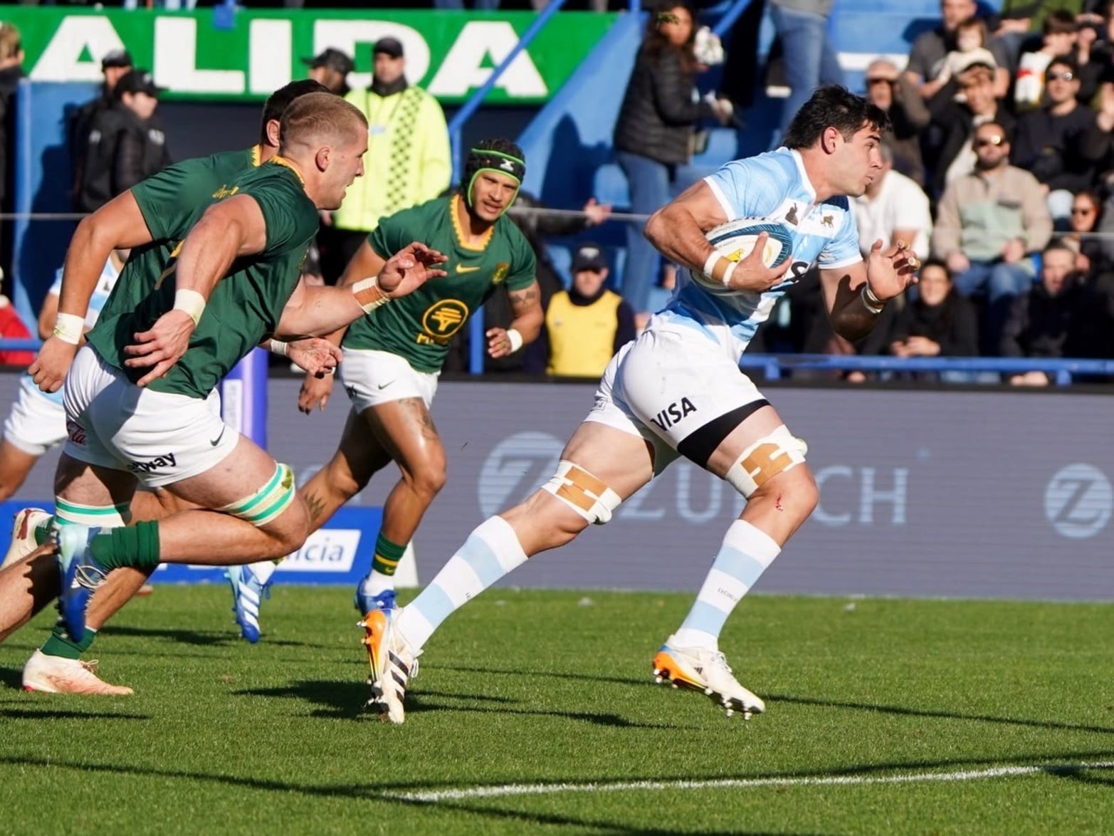 El partido entre Los Pumas vs. Sudáfrica en el estadio José Amalfitani de Vélez.