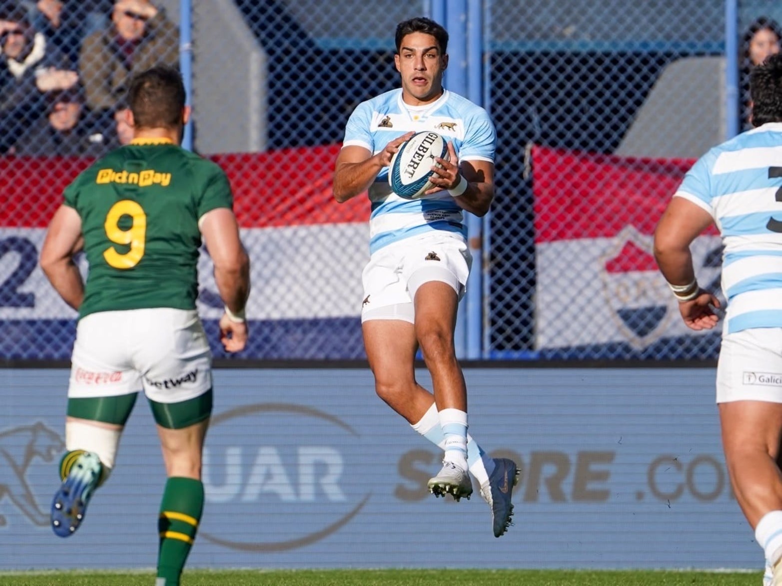 El partido entre Los Pumas vs. Sudáfrica en el estadio José Amalfitani de Vélez.