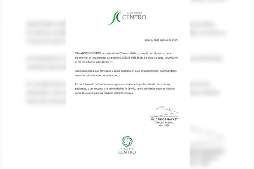Comunicado del Sanatorio. Captura