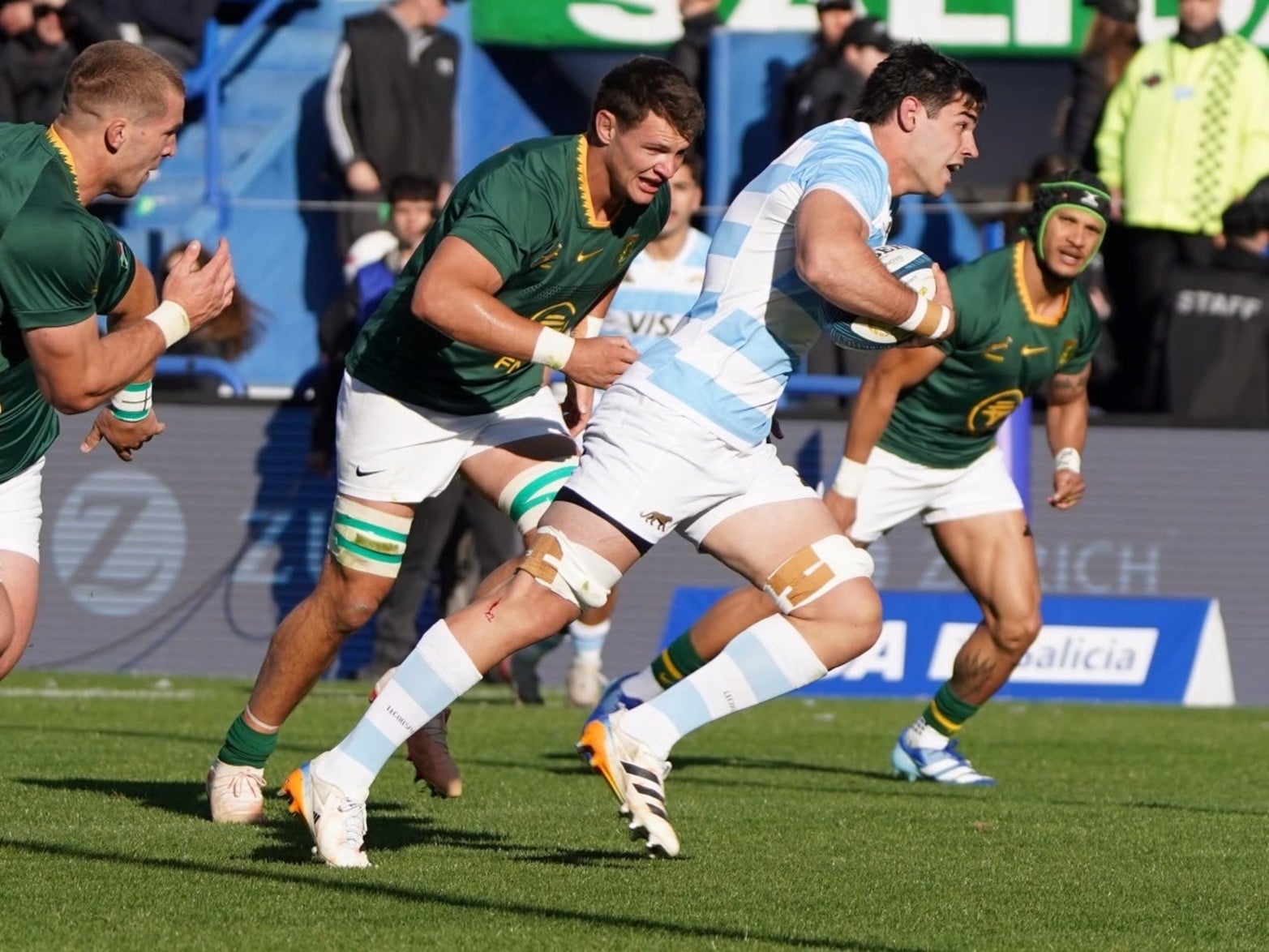 El partido entre Los Pumas vs. Sudáfrica en el estadio José Amalfitani de Vélez.