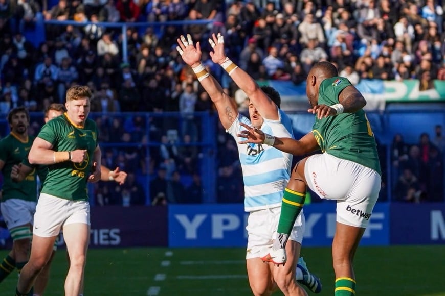El partido entre Los Pumas vs. Sudáfrica en el estadio José Amalfitani de Vélez.
