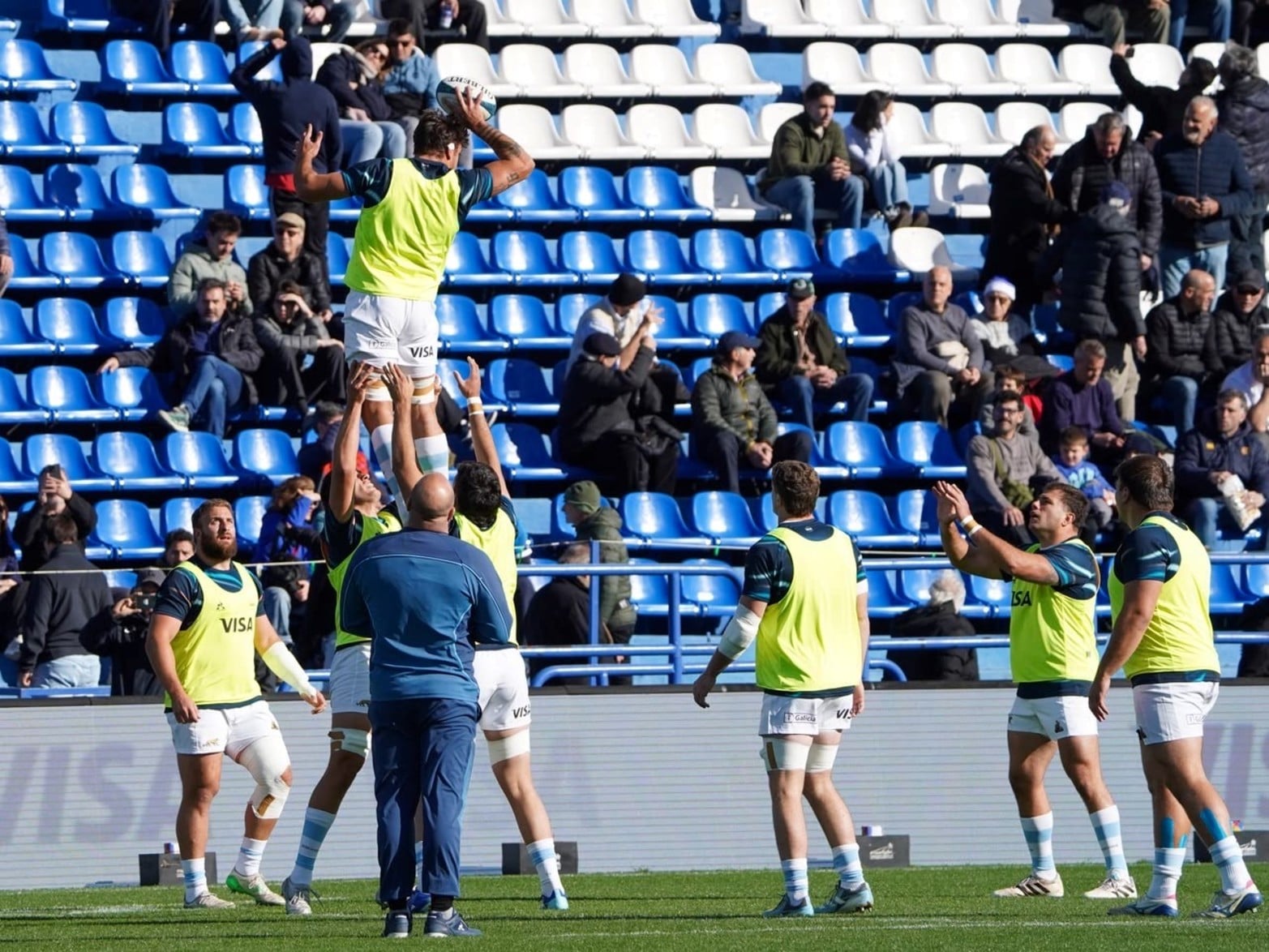 El partido entre Los Pumas vs. Sudáfrica en el estadio José Amalfitani de Vélez.