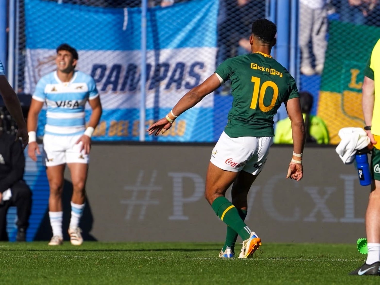 El partido entre Los Pumas vs. Sudáfrica en el estadio José Amalfitani de Vélez.