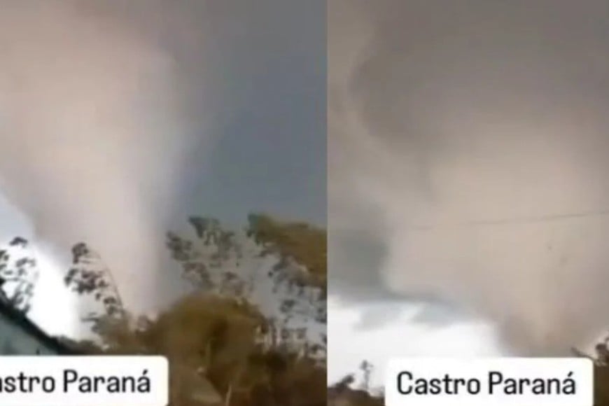 Los videos difundidos permitieron observar una nube en forma de embudo