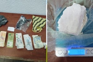 El dinero y la cocaína secuestrada. Foto: Gentileza