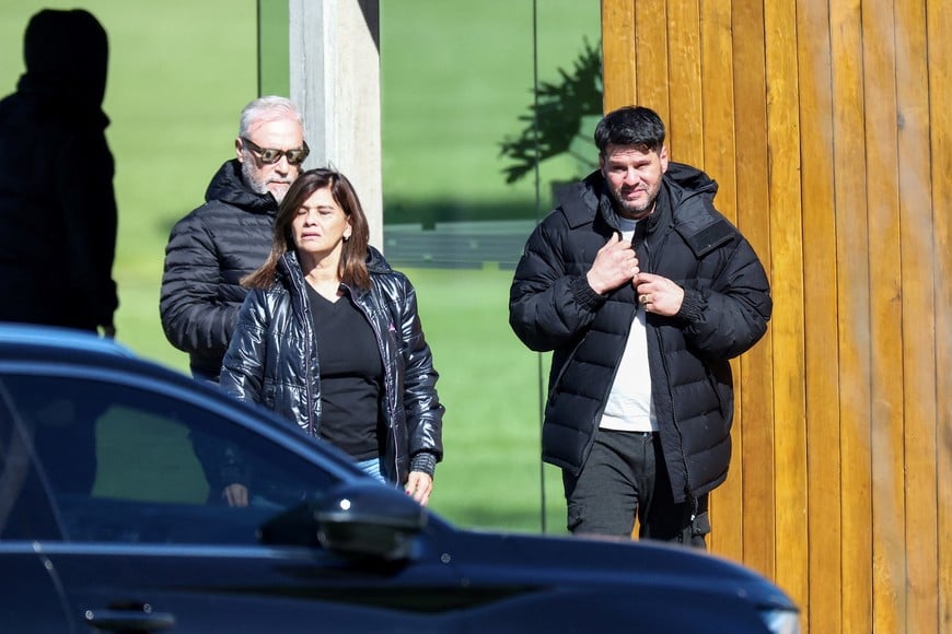 Matias Messi, brother of footballer Lionel Messi, leaves El Prado Cemetery, following the death of his father Jorge Messi, in Perez, Rosario department, Argentina, August 9, 2026. REUTERS/Agustin Marcarian