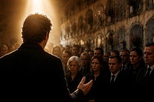 "Entonces ocurrió algo (...). Tomó la palabra. Y lo hizo sin estridencias, sin teatralidad y sin intentar dominar el dolor".