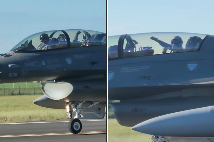 Los nuevos cazas F-16 se convirtieron en uno de los principales protagonistas de la jornada.