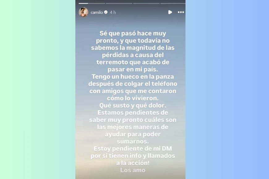 Camilo contó cómo vivió la noticia junto a sus amigos.