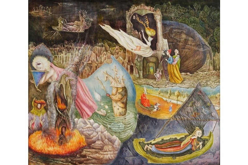 "Las distracciones de Dagoberto" de Leonora Carrington. Foto: Colección de Eduardo F. Costantini