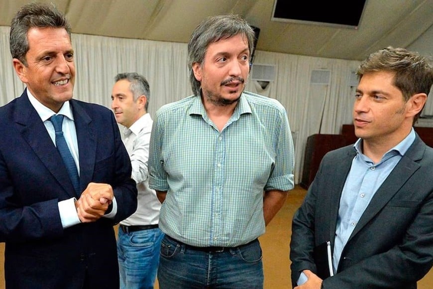 Massa, Máximo Kirchner y Kicillof coincidieron en en un encuentro sorpresivo.