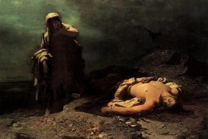 "Antígona frente a Polinices muerto" (1865), obra del pintor griego Nikiforos Lystra.