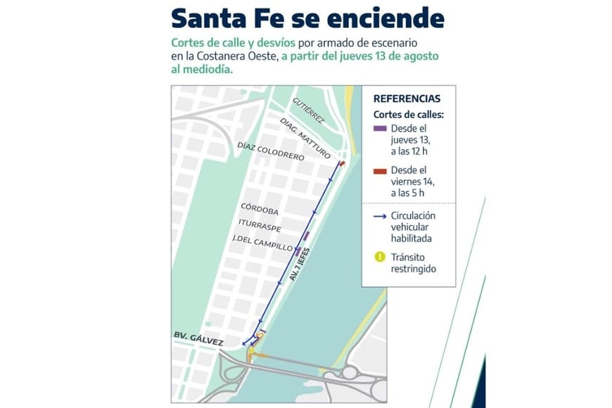 Cortes de tránsito por el evento.