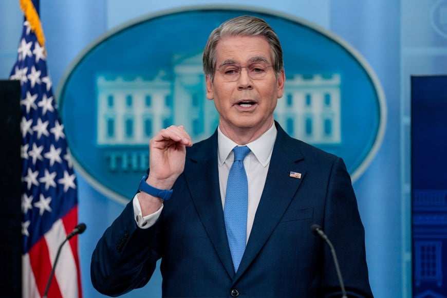 U.S. Treasury Secretary Scott Bessent speaks during a press briefing in the James S. Brady Press Briefing Room at the White House in Washington, D.C., U.S., May 28, 2026. REUTERS/Evan Vucci