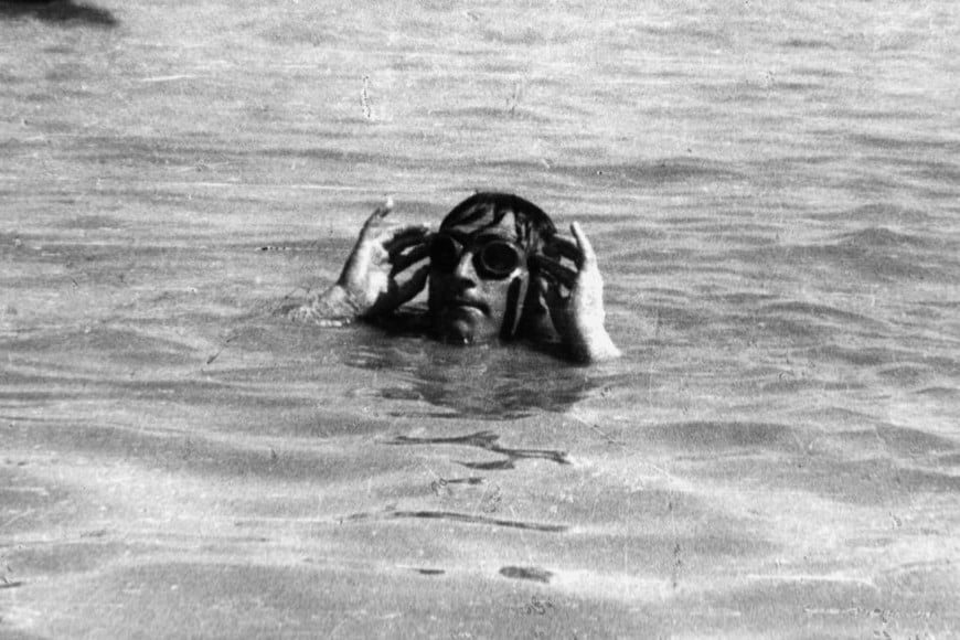 Pedro Candioti en el río. Foto: Archivo