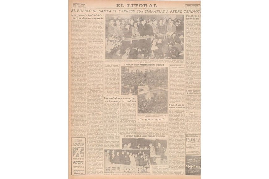 Pedro Candioti en las páginas de El Litoral. Foto: Archivo El Litoral