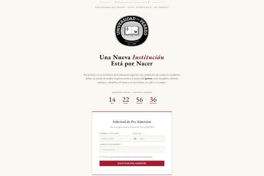 Ya se puede solicitar la pre admisión en el sitio web.
