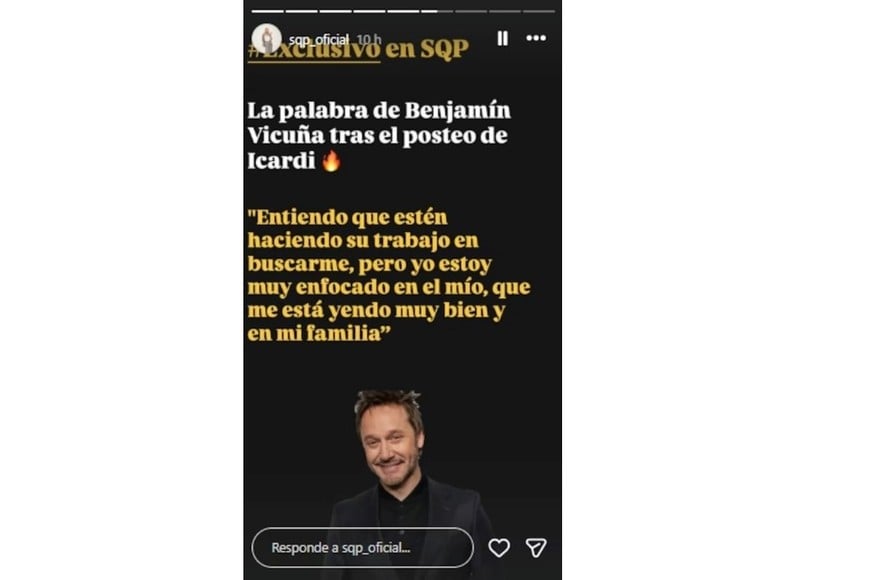 Benjamín Vicuña rompió el silencio tras el escándalo con Mauro Icardi