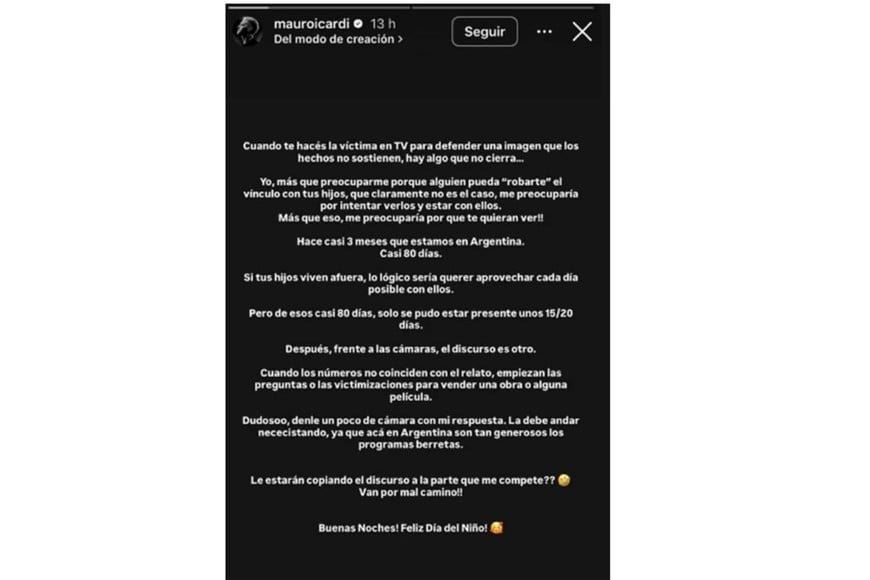 El descargo de Mauro Icardi contra Vicuña