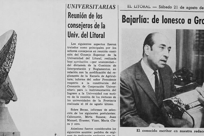 El poeta en el diario. Foto: Archivo El Litoral