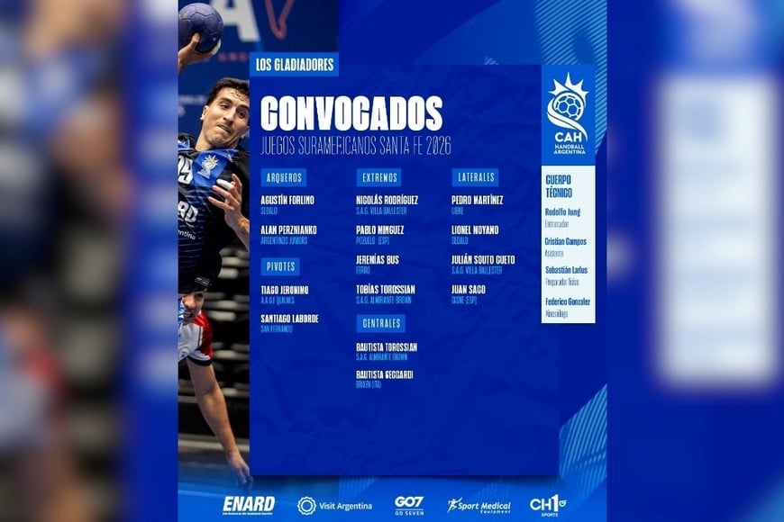 Los Gladiadores ya tienen plantel para disputar los Juegos Suramericanos en Santa Fe