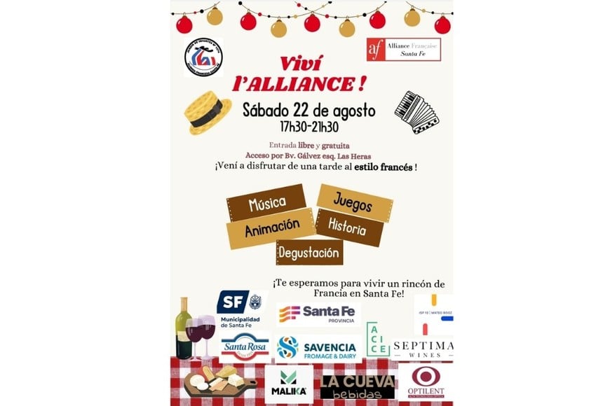 Música, gastronomía y juegos: la propuesta de la Alianza Francesa de Santa Fe.