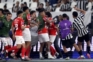Jugadores de Botafogo increparon al técnico argentino tras el final del encuentro.