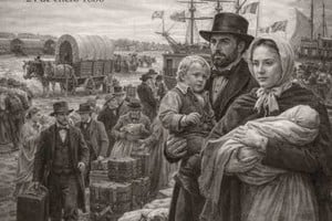 Una postal fundacional: miles de hombres y mujeres que promediando el siglo XIX descendieron de los barcos en los puertos de Santa Fe, para trabajar la inmensa llanura deshabitada.