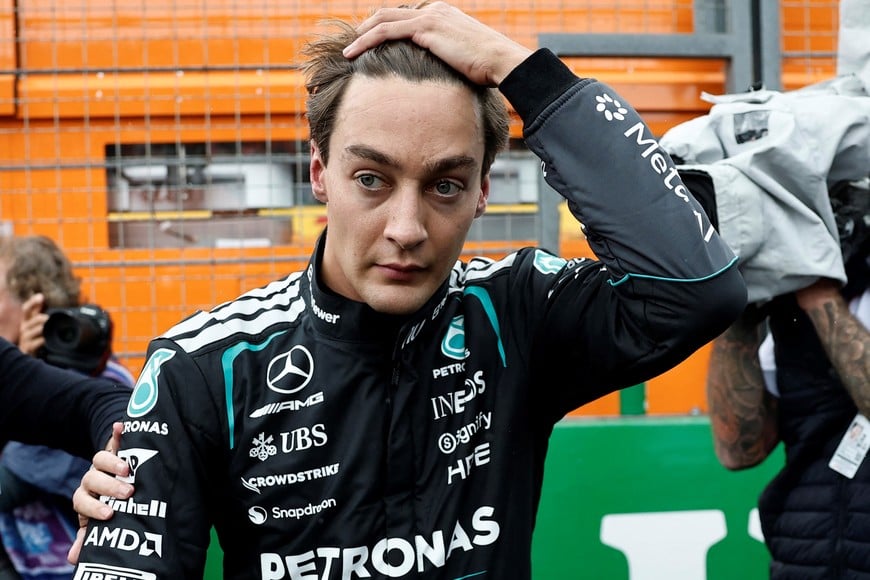 Formula One F1 - Dutch Grand Prix - Circuit Zandvoort, Zandvoort, Netherlands - August 23, 2026
Mercedes' George Russell ahead of the race REUTERS/Benoit Tessier