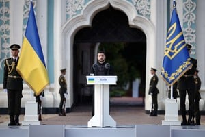 Zelenski encabezó el acto oficial por el aniversario de la independencia ucraniana.