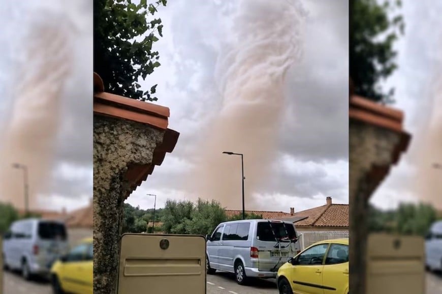 Un tornado atravesó el lunes por la tarde la localidad de Pomas, en el departamento francés de Aude, al sur de Francia,Créditos: Denis Maréchal X