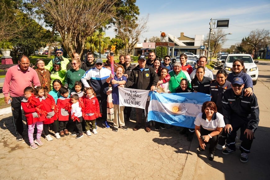 La antorcha presente en Gobernador Crespo y San Justo. Crédito: Gobierno de Santa Fe