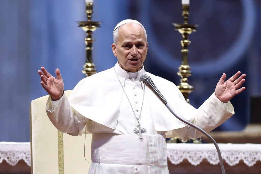 Pope Leo holds the weekly general audience in St. Peter's Basilica at the Vatican, August 26, 2026. REUTERS/Guglielmo Mangiapane