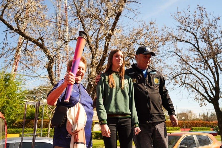 La antorcha presente en Gobernador Crespo y San Justo. Crédito: Gobierno de Santa Fe