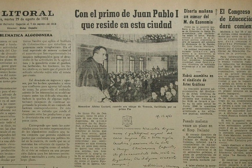 La entrevista de El Litoral con el primo del Papa. Foto: Archivo El Litoral